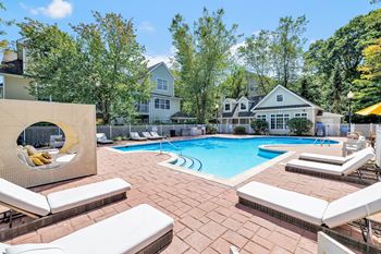 Pool side relaxing area with sundeck